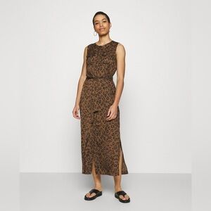 EUC BANANA REPUBLIC Utility Leopard Print Maxi Shirt Dress Size SP